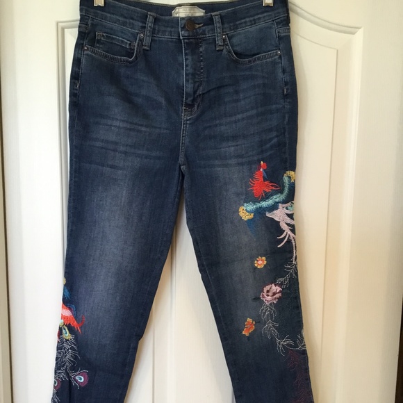 Free People Denim - Free People Embroidered Stretch Jeans